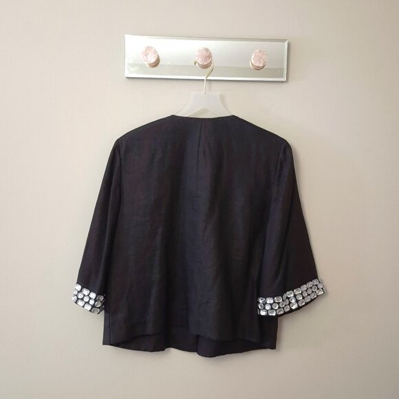 EUC Focus Lifestyle long sleeve linen jewel jacket, 4 - Picture 6 of 8